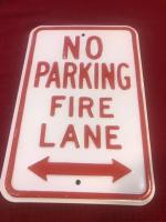 #249 No Parking Fire Lane Sign.