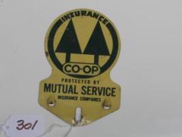 #173 Insurance Co-Op Auto Tag. Protected by Mutual Service Insurance Companies.