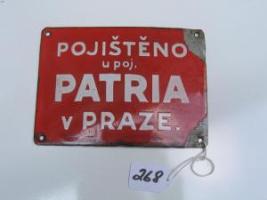 #232 Pojsteno u poj. Patria v Prase. (Czechoslovakia) (Czeck Fire Mark)
