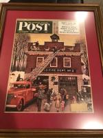 #011 Framed Saturday Evening Post cover Dec 16,1950 frame measures 16x19"