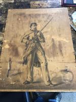 #145 Hanover Fire Insurance Advertising Poster ? with Civil War Soldier