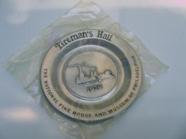 #058 Fireman’s Hall Plate with Fire Truck and Horse. Dated 1979.