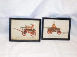 2 framed fire department prints