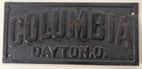 Columbia Fire Insurance company, Dayton, OH, tin, 1881-1951, B457