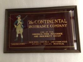 Continental Insurance Company - reverse glass sign - SEE NOTE AT END OF LIST